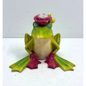 Patience Brewster Ceramic Frog Birthday Candle Holder Cake Topper